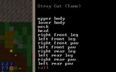 Cat with bent tail, Dwarf Fortress.